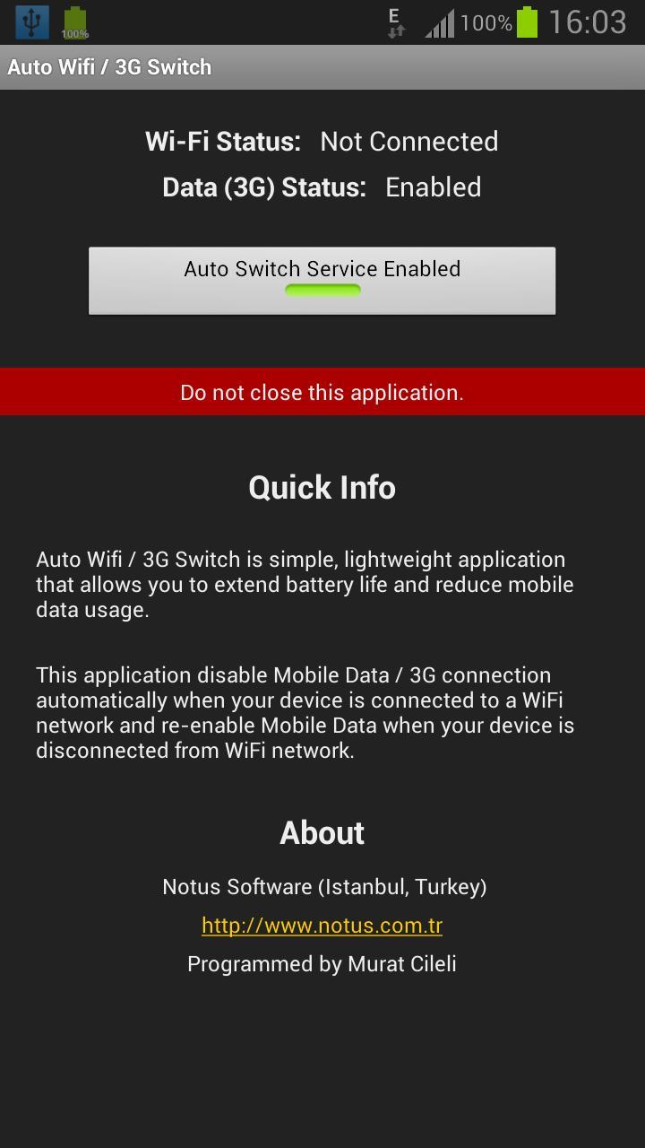 Auto WiFi / 3G Switch