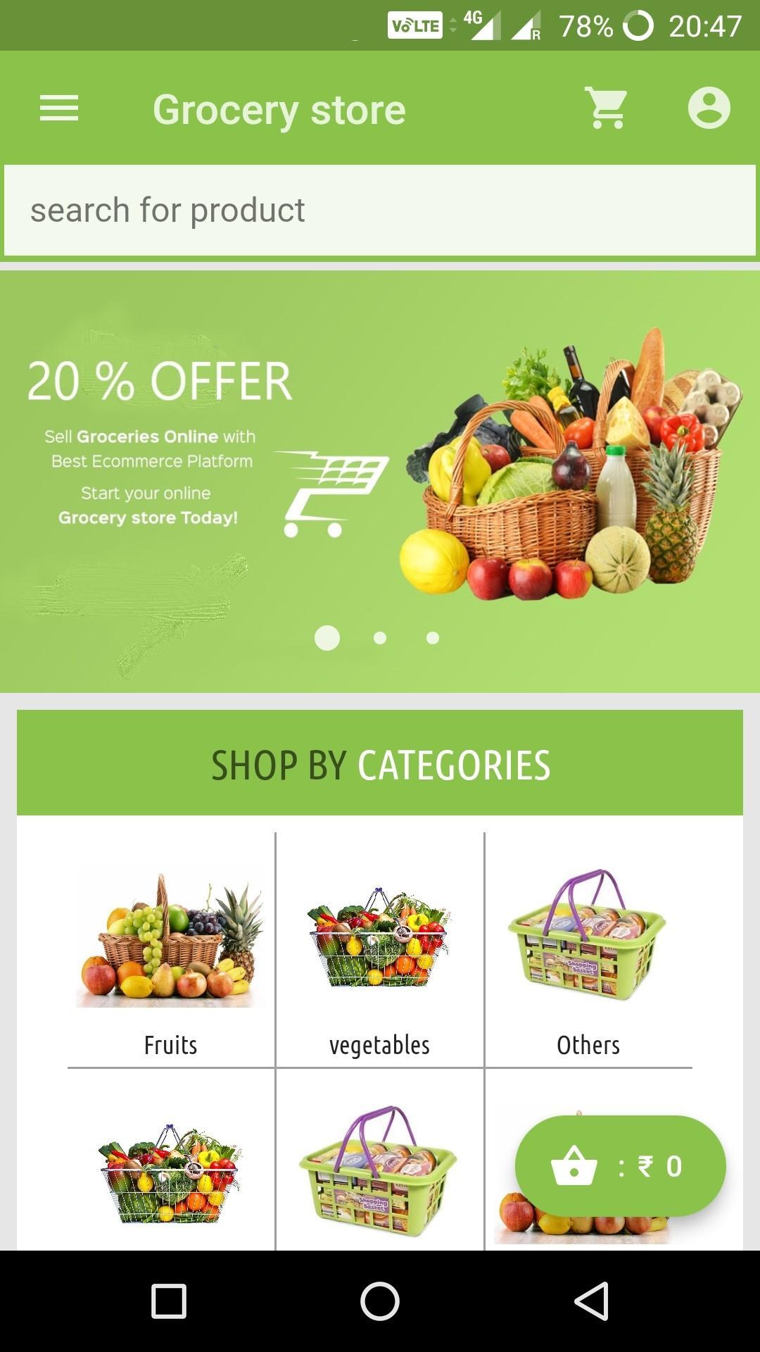 Flutter e-commerce - grocery demo