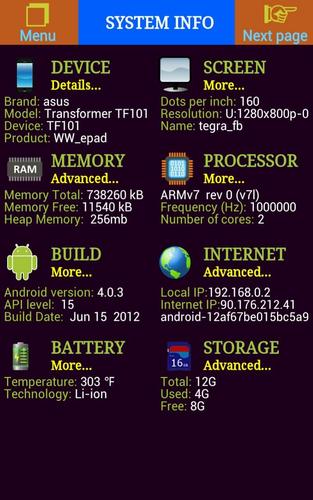 System Info / Benchmark