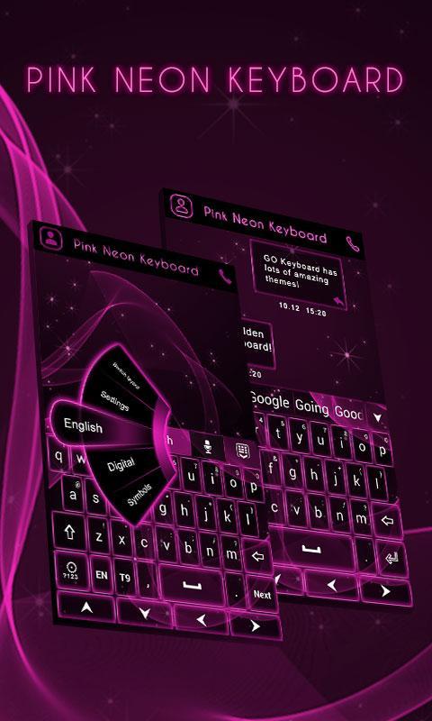 GO Keyboard Pink Neon Theme