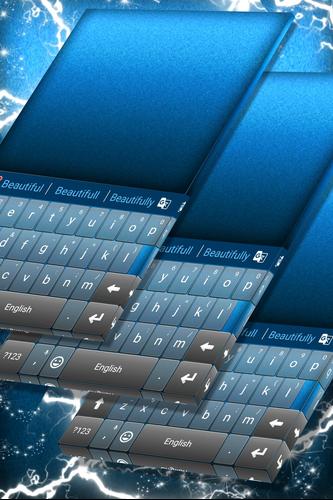 Blue Keyboard Theme with Emoji