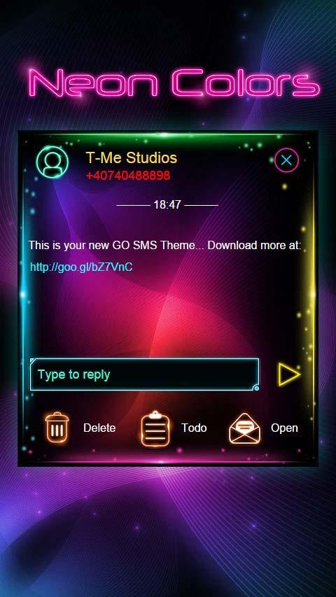 Neon Colors SMS Theme