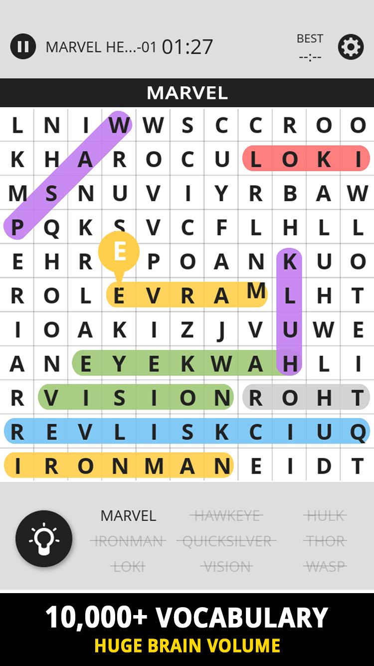 Heroes topic for Word Search