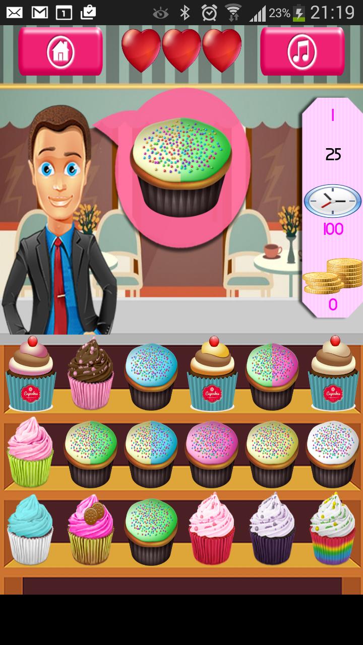 Cupcakes Shop Find Pairs Game