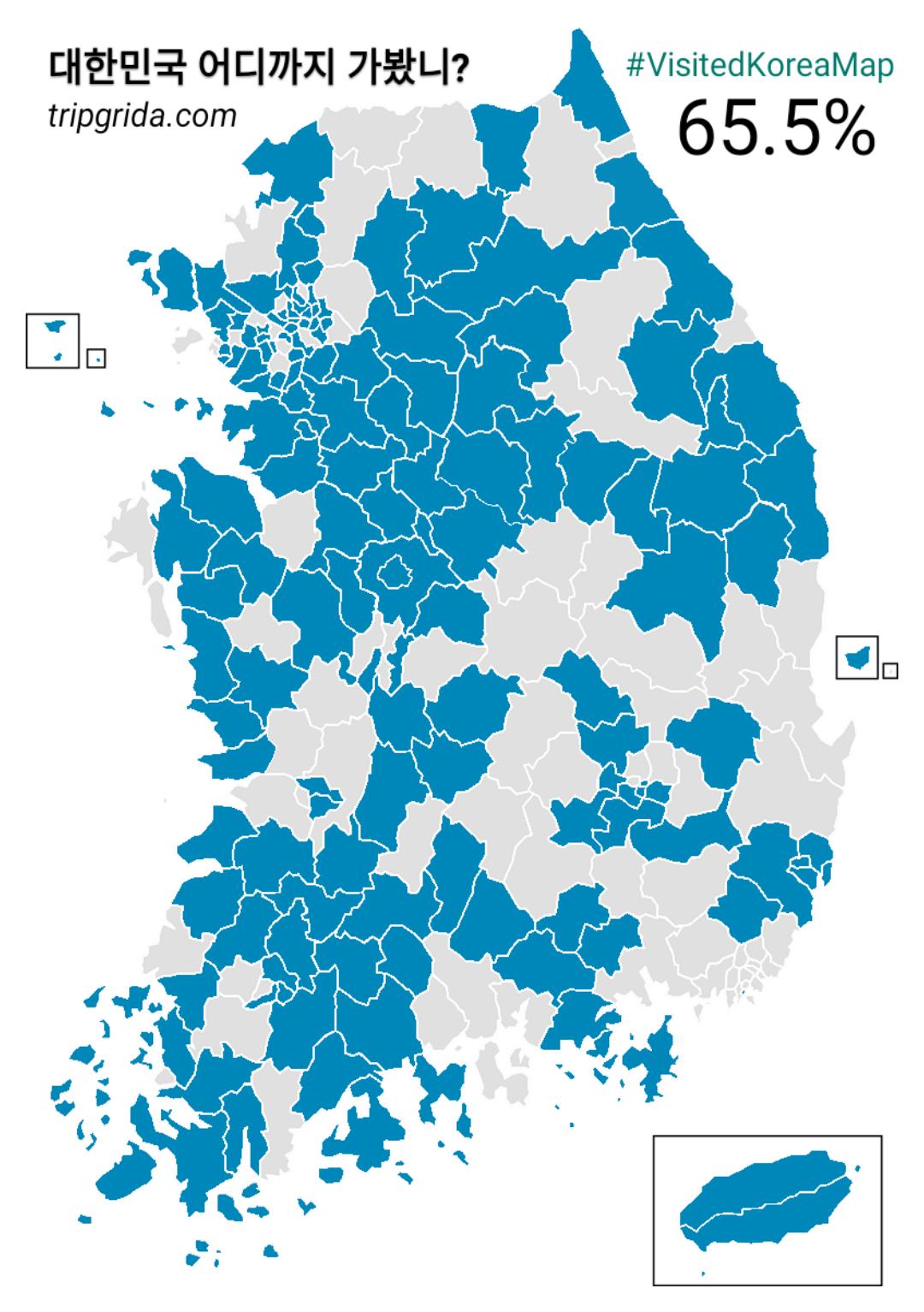 Visited Korea Map