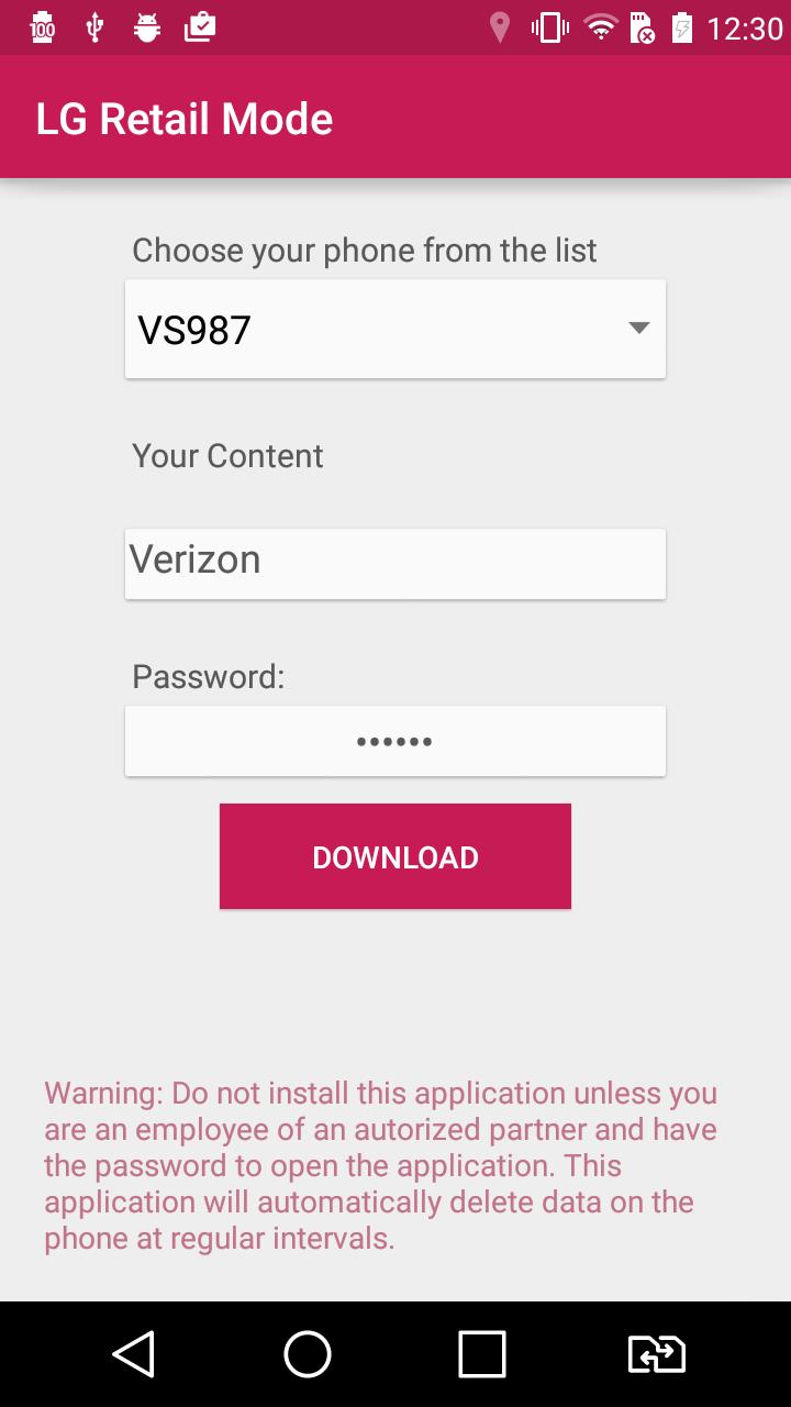 LG Retail Mode ODM