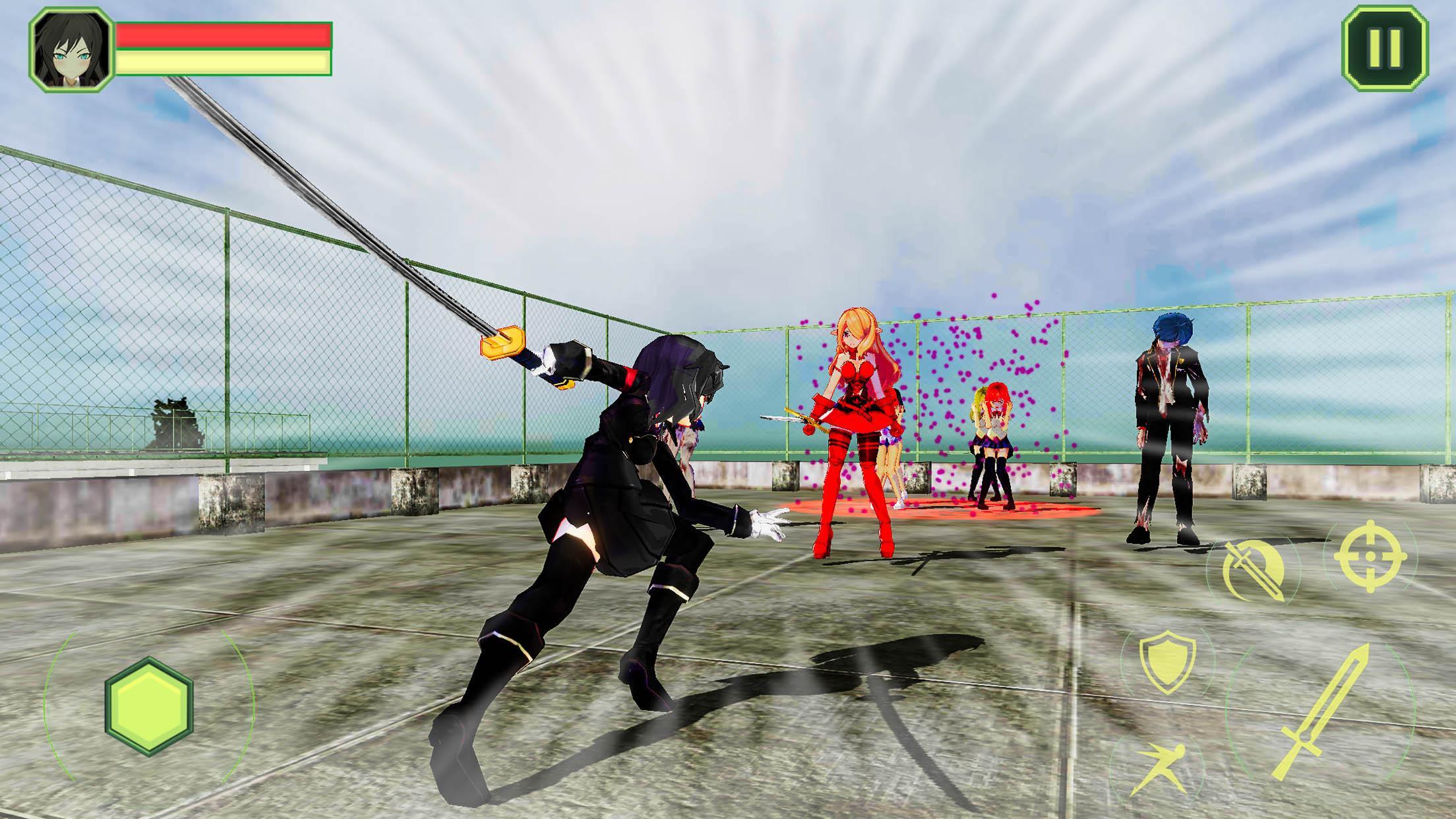 High School Girls-Anime Sword Fighting Games 2018