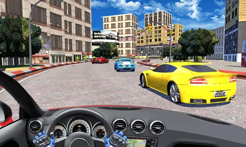Driving in fast car