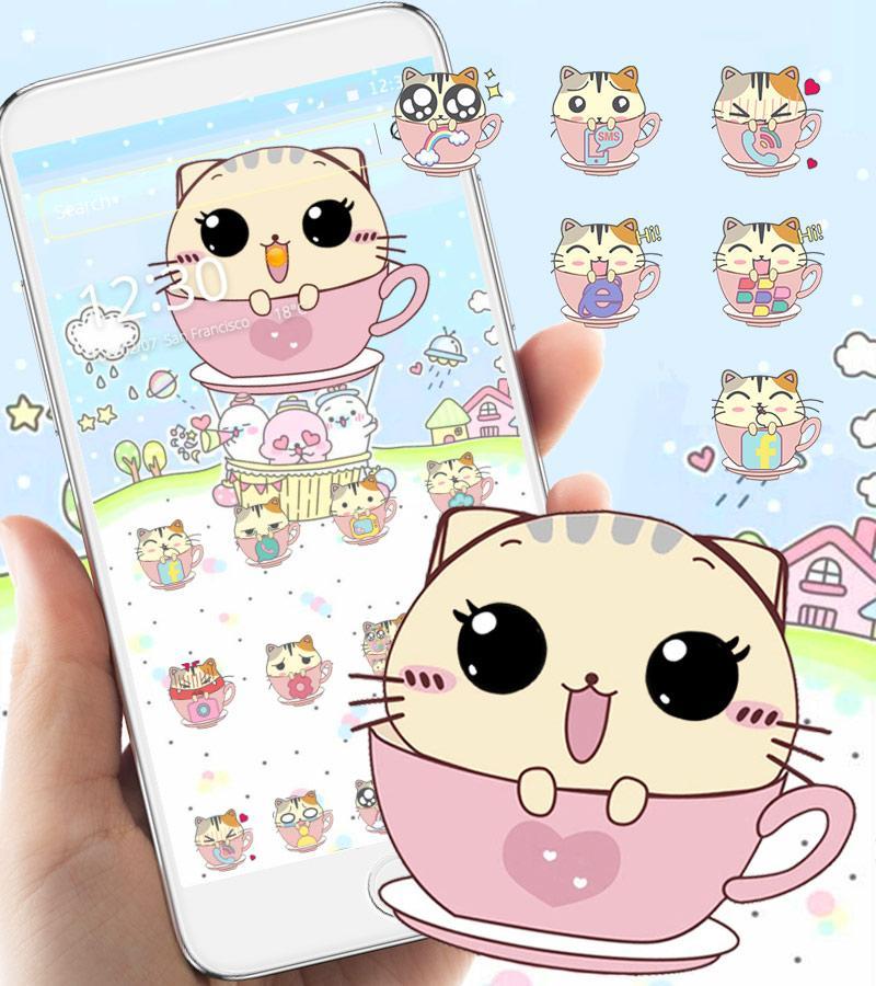 Kitty Love Cup Cat Theme