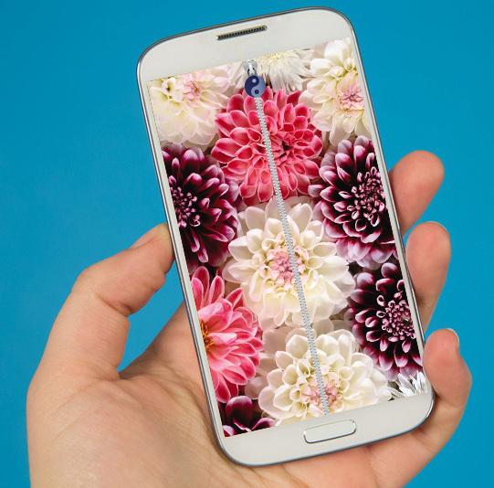 Flowers Zipper Screen Lock