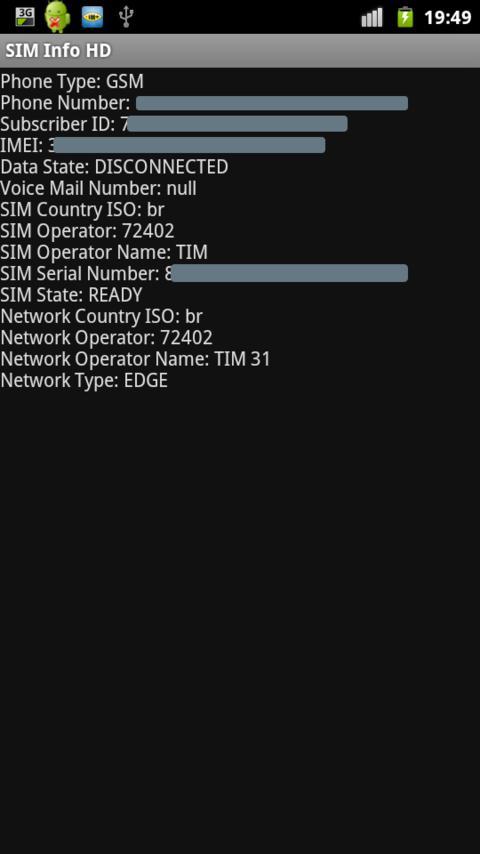SIM Information HD