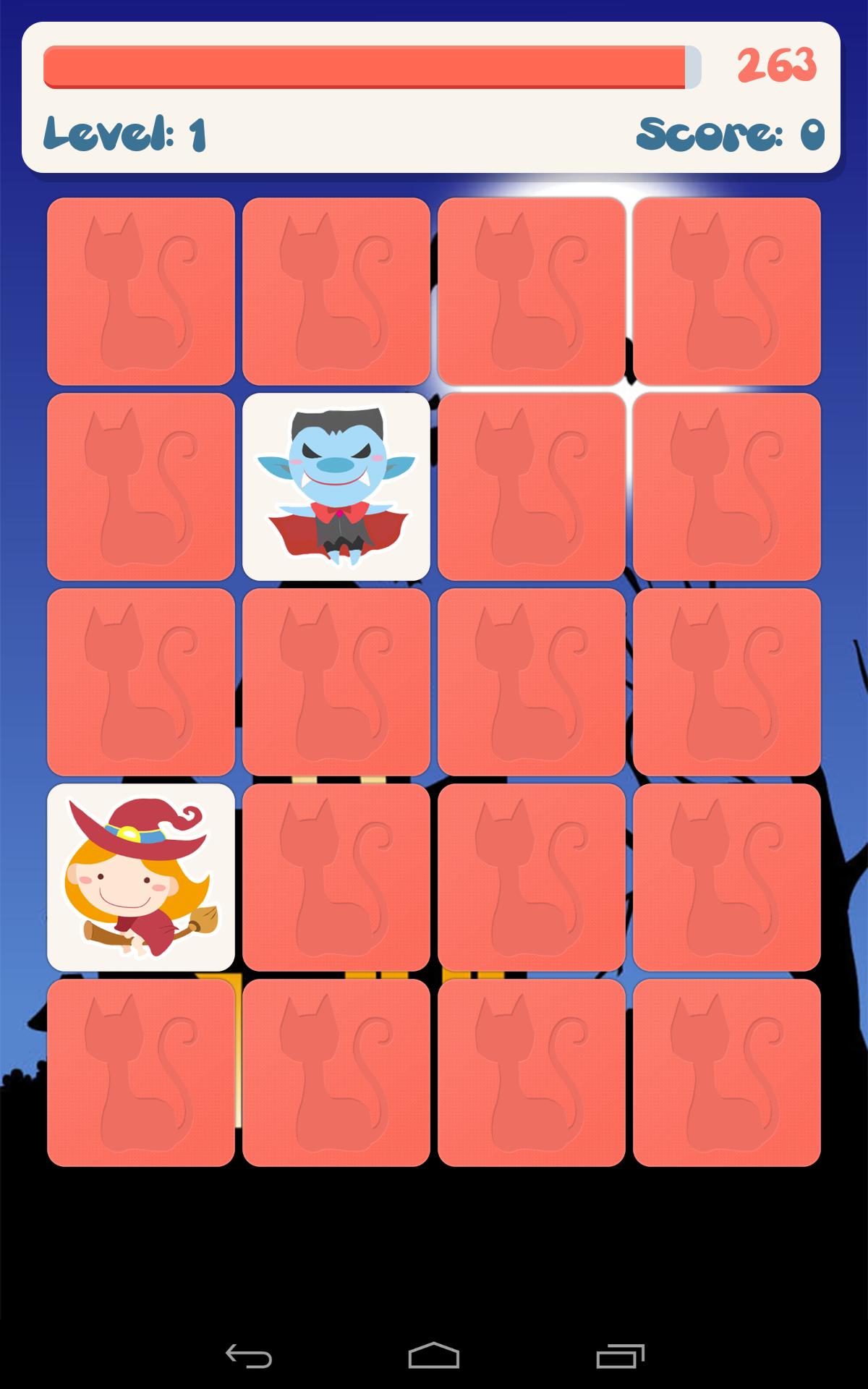 Memory game for kids Halloween